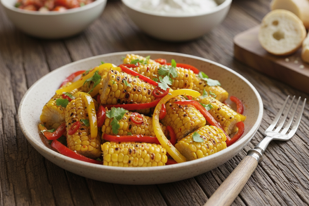 Grillet minimais med paprika og chiliolje